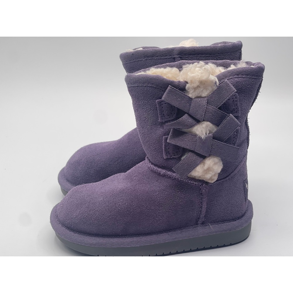 Koolaburra by UGG Victoria Purple Suede Bow Boots Toddler Girls‎ Size 7 1090330